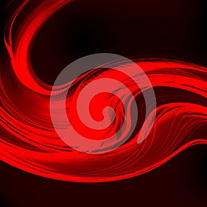 Abstract red waves on the dark background