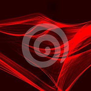 Abstract red waves on the dark background