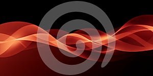 Abstract red waves flowing against a dark background creating a dynamic and smooth design