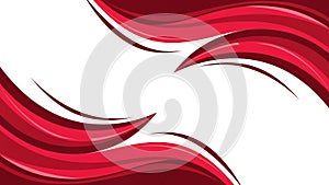 Abstract Red Wavy Pattern Design on White Background