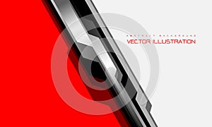 Abstract red white black cyber circuit slash dynamic with blank space design modern luxury futuristic technology background vector