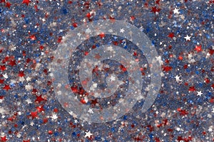 Abstract red white and blue glitter sparkle explosion background