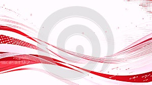 Abstract Red and White Flowing Waves Background