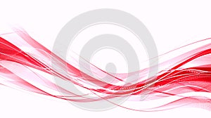 Abstract Red and White Flowing Waves Background