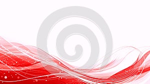 Abstract Red and White Flowing Waves Background