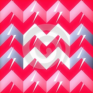 Abstract Red and White Geometric Zigzag Pattern