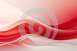 Abstract red and white gradient wavy shapes background, vibrant 3d render wallpaper