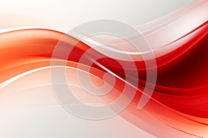 Abstract red and white gradient wavy shapes background, vibrant 3d render wallpaper