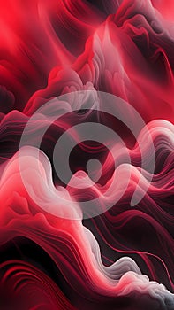 Abstract red and white smoke curve wallpaper background ai generated