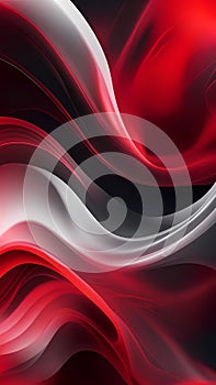 Abstract red and white smoke curve wallpaper background ai generated