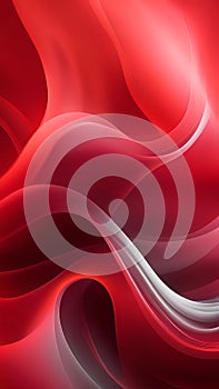 Abstract red and white smoke curve wallpaper background ai generated