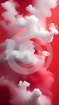 Abstract red and white smoke curve wallpaper background ai generated