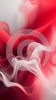 Abstract red and white smoke curve wallpaper background ai generated