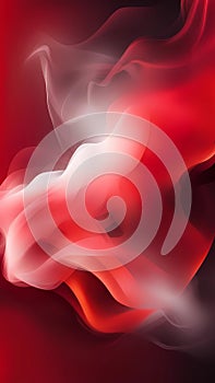 Abstract red and white smoke curve wallpaper background ai generated