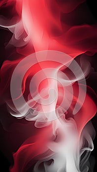 Abstract red and white smoke curve wallpaper background ai generated