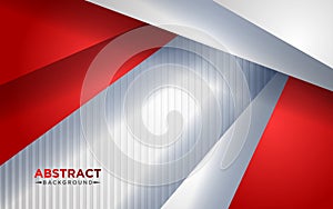 Abstract red and white triangle overlapping layers geometric background a combination