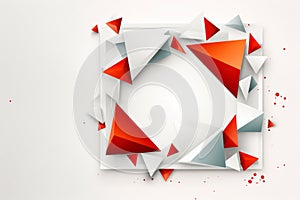 abstract red and white triangles on a white background