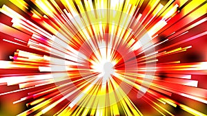 Abstract Red White and Yellow Radial Sunburst Background