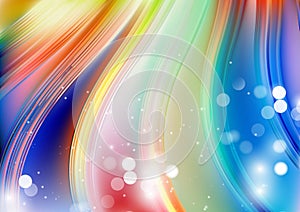 Abstract Red Yellow and Blue Bokeh Wavy Background Vector Image