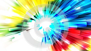 Abstract Red Yellow and Blue Sunburst Background