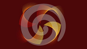 Abstract Red and Yellow Halftone Spiral Pattern