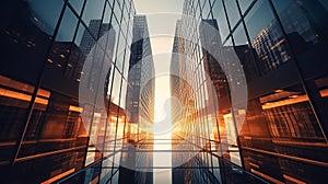 abstract reflection of a glass window pattern. - Generative ai