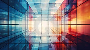 abstract reflection of a glass window pattern. - Generative ai