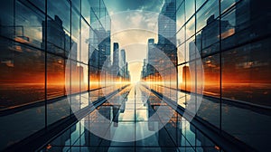 abstract reflection of a glass window pattern. - Generative ai.