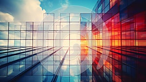 abstract reflection of a glass window pattern. - Generative ai.