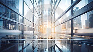 abstract reflection of a glass window pattern. - Generative ai.