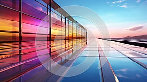 abstract reflection of a glass window pattern. - Generative ai.