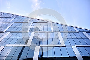 Abstract reflection of modern city glass facades