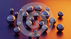 Abstract Reflective Spheres on Gradient Background