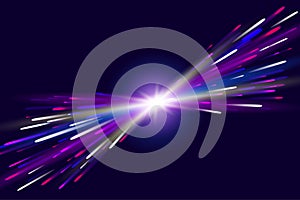 Abstract refraction glow effect on black background