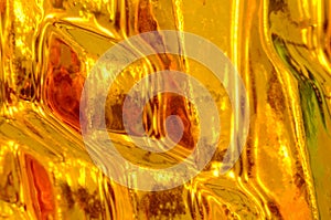 Abstract relief yellow glass