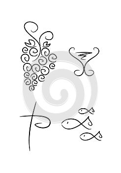 Abstract religious symbols (set of 4)