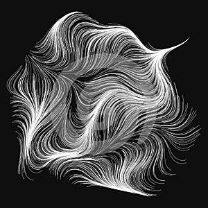 Abstract render of random wavy, curvy, writhe lines design element Series