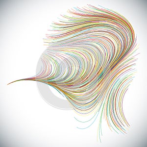 Abstract render of random wavy, curvy, writhe lines design element Series