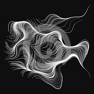 Abstract render of random wavy, curvy, writhe lines design element Series