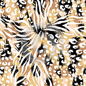 Abstract repeating animal pattern. Vector seamless background.