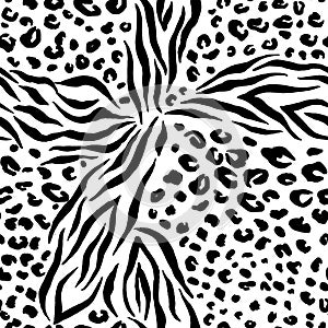 Abstract repeating animal pattern. Vector seamless background.