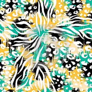 Abstract repeating animal pattern. Vector seamless background.