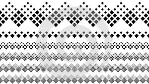 Abstract repeating diagonal square pattern separator line set