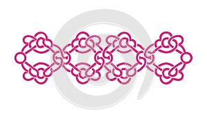 Abstract Repeating Oval Geometric Pattern Border, vector design Generative AI