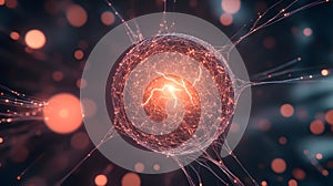 An abstract representation of AI as a glowing light-filled orb photo