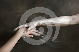 Abstract representation of ai digital face merging with binary code and neural patterns