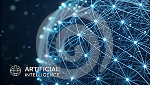 Abstract representation of artificial intelligence network with glowing connections
