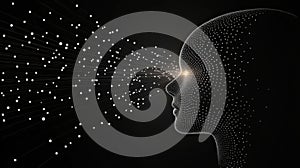 Abstract Representation of Artificial Intelligence and Technology integration and visual dynamics in a futuristic design