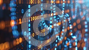Abstract Digital Code Binary Number Background with Data Stream Network Concept