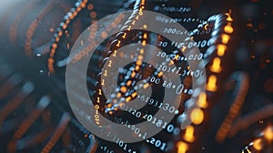 Abstract Data Stream with Binary Code and Digital Network Connection, Future Technology